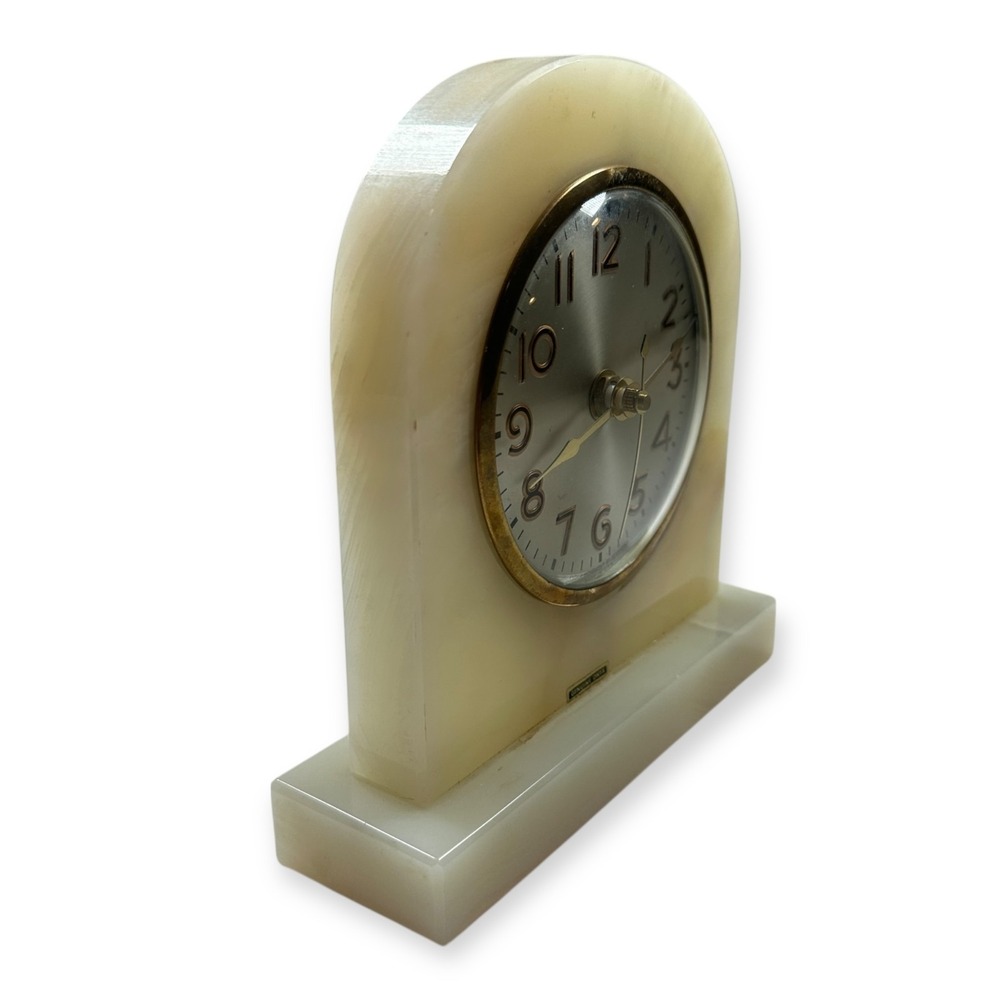 Vintage Made in USA Onyx Mantel Clock Movement by Sessions 7" Working - Picture 3 of 8